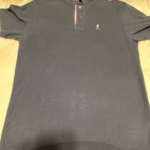 Pshyco Bunny gray, pink and yellow polo